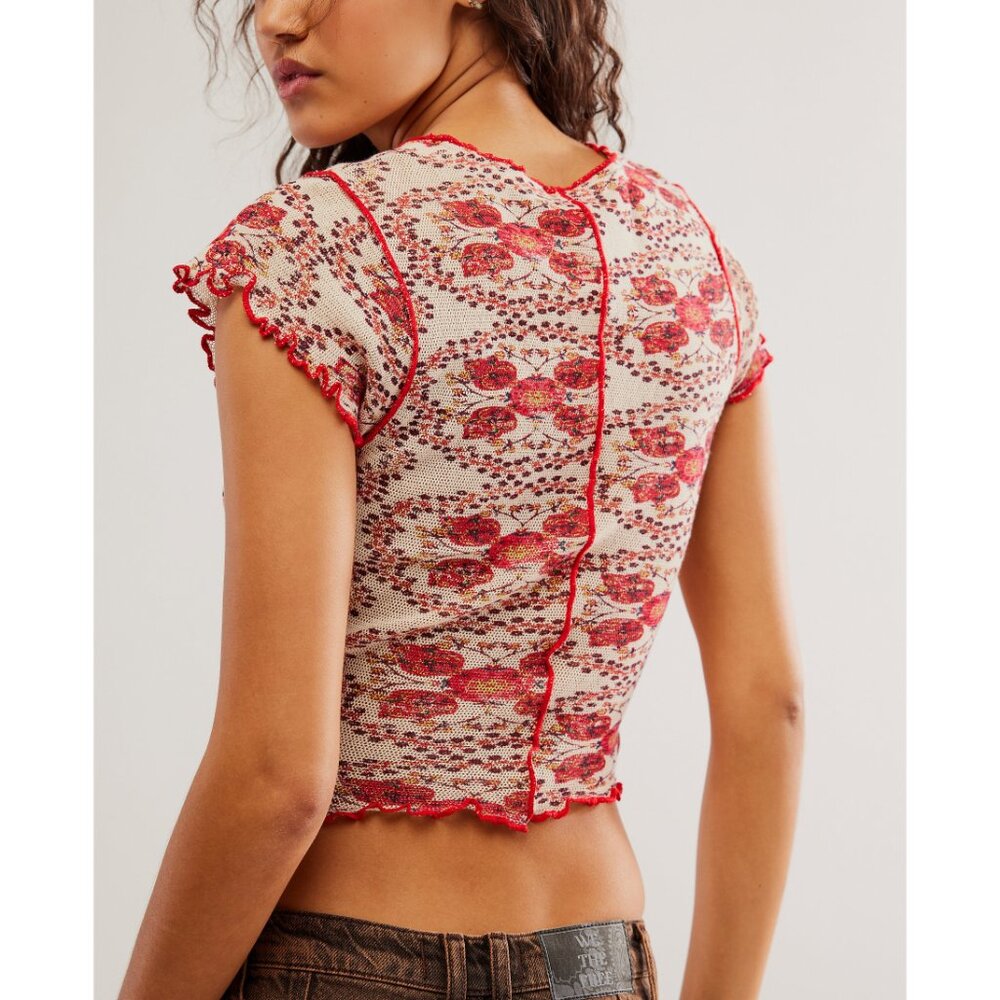 FREE PEOPLE Oh My Baby Tee / Sand Combo - Picture 2 of 5